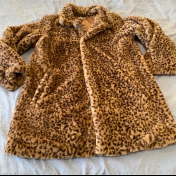 ULTRA SOFT Democracy Lightweight Faux Fur Leopard Cheetah Coat Large - Picture 3 of 7